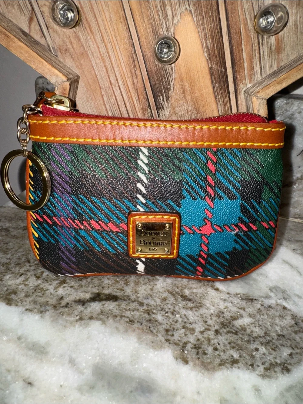 Dooney & Bourke Tartan Plaid Zip Pouch